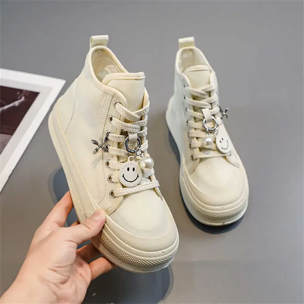 36-40 Stivaletti Da Donna Marroni Antiscivolo Sneakers Bianche Casual Da Donna Scarpe Con Taglio Alto Squadra Sportiva Ampia Vestibilità Cestino Costo