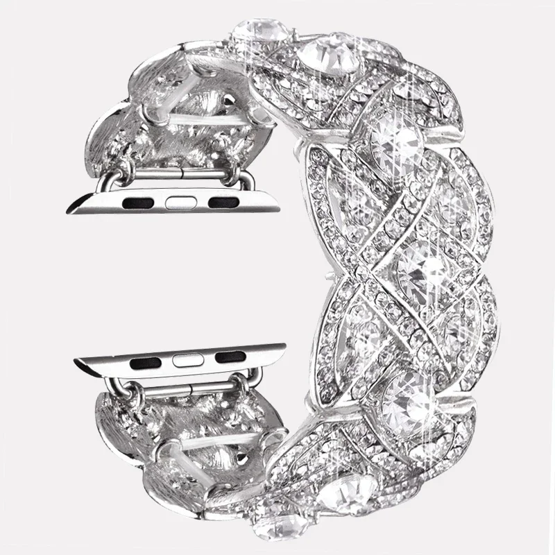 Elegant Diamond Bling Metal Wristband