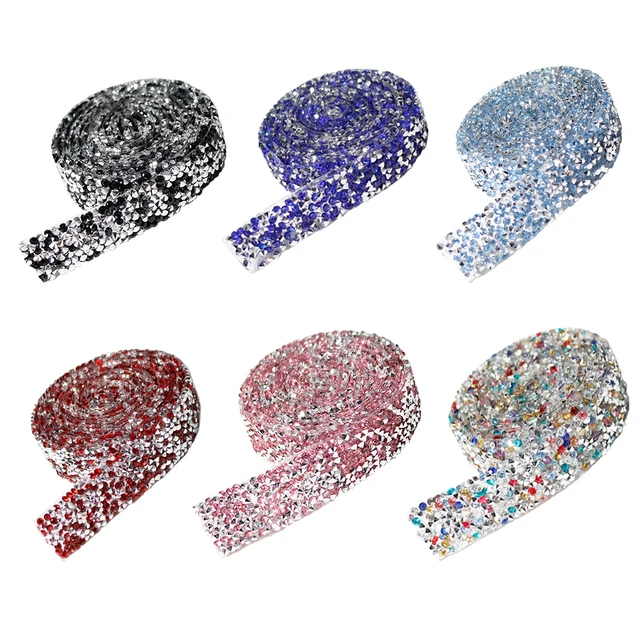 1roll Self-Adhesive Decorative Tape With Rhinestone Shimmer Ribbon Sticker Bling  Tape For DIY Crafts, Jewelry, Phone, Car Decoration