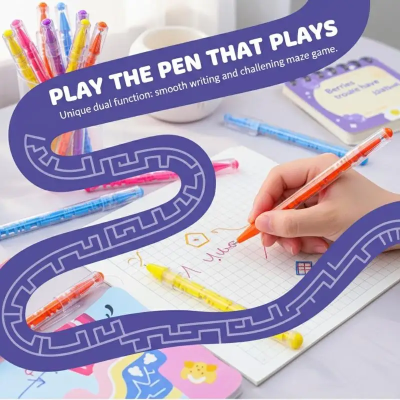 5/10Pcs 크리 에이 티브 문구 재미있는 퍼즐 게임 펜 미로 볼펜 스트레스 릴리프 쓰기 도구 독특한 선물