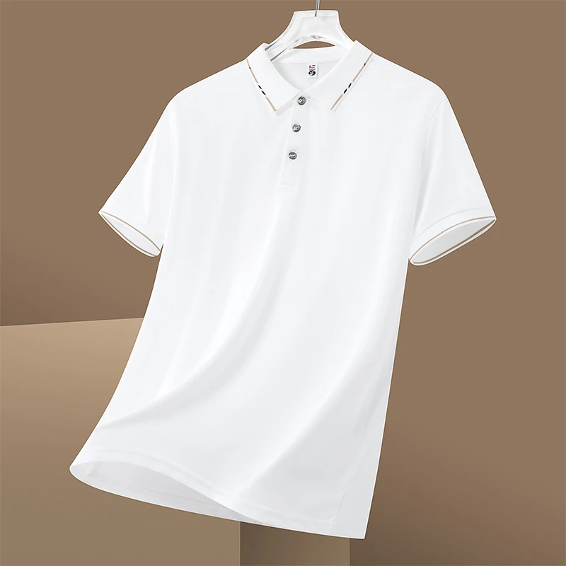 FGKKS 2024 Casual Polo Shirt For Men Pure Cotton Business Slim Short Sleeve High Quality Design Casual Polo Shirt For Men