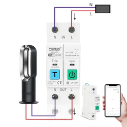 WiFi Smart Switch 63A with Energy Meter & Safety Protection - 2P