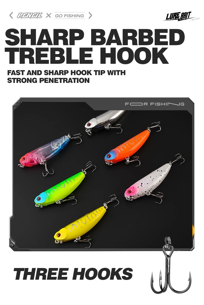 TAIYU 5 Stück/Set 5,5cm Micro Walking Bait Angelköder-Set Salzwasser/Süßwasser Flachwasser Swing Hard Bait Set für Bass und Forelle – Detail 8