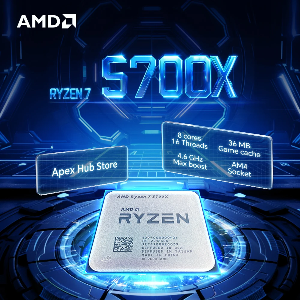 NEW AMD Ryzen 7 5700X 8-Core 16-Thread AM4 65W 7NM L3=32M