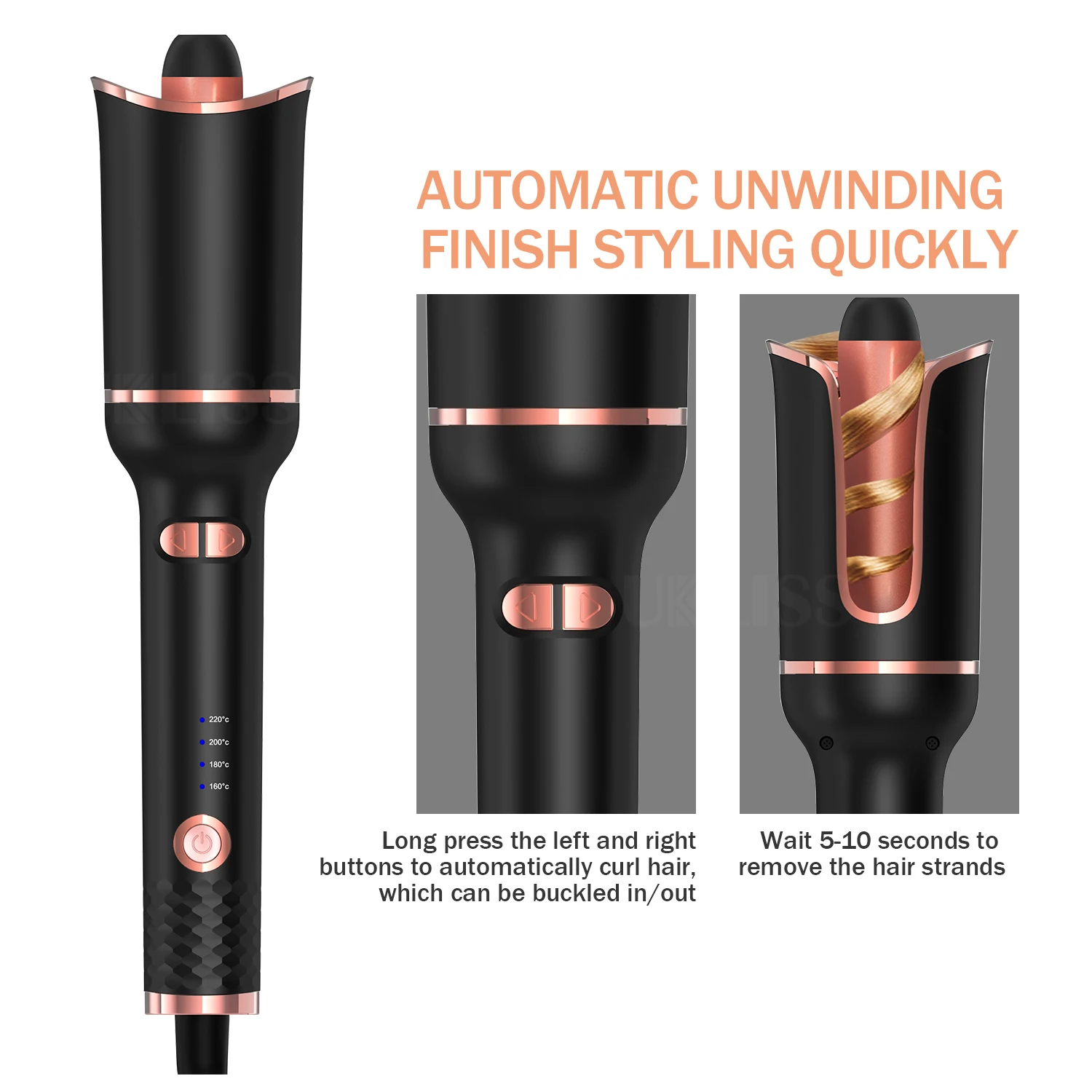 Automatic Hair Curler Professional Classic Rose Hair Curler Auto Design Rotating Curling Iron Automatic