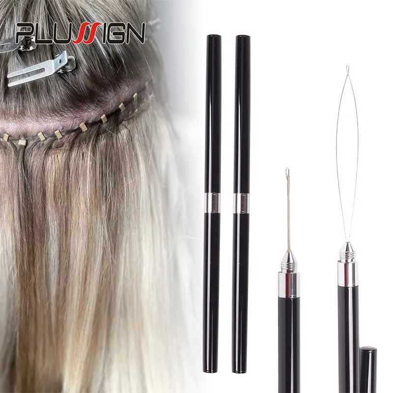Two Head Stainless Hair Loop Needle Threader And Crochet Hook For Braiding Hair Hair Extension Tools Crochet Dreadlock Wig Tools