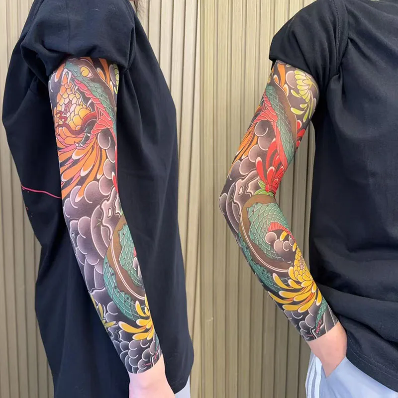 mangas de brazo de tatuaje de estilo japonés, puños con protección uv, puños extraíbles, mangas para hombres y mujeres, accesorios de moda para fiesta de cosplay Mangas de brazo de tatuaje de estilo japonés, puños con protección Uv, puños extraíbles, mangas para hombres y mujeres, accesorios de moda para fiesta de Cosplay 3