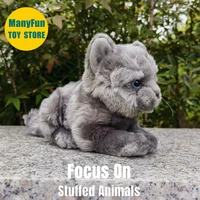British Shorthair Plush Toy High Fidelity Shorthair Cat Plushie Cats Peluche Lifelike Stuffed Animals Simulation Doll Toy Kids 1