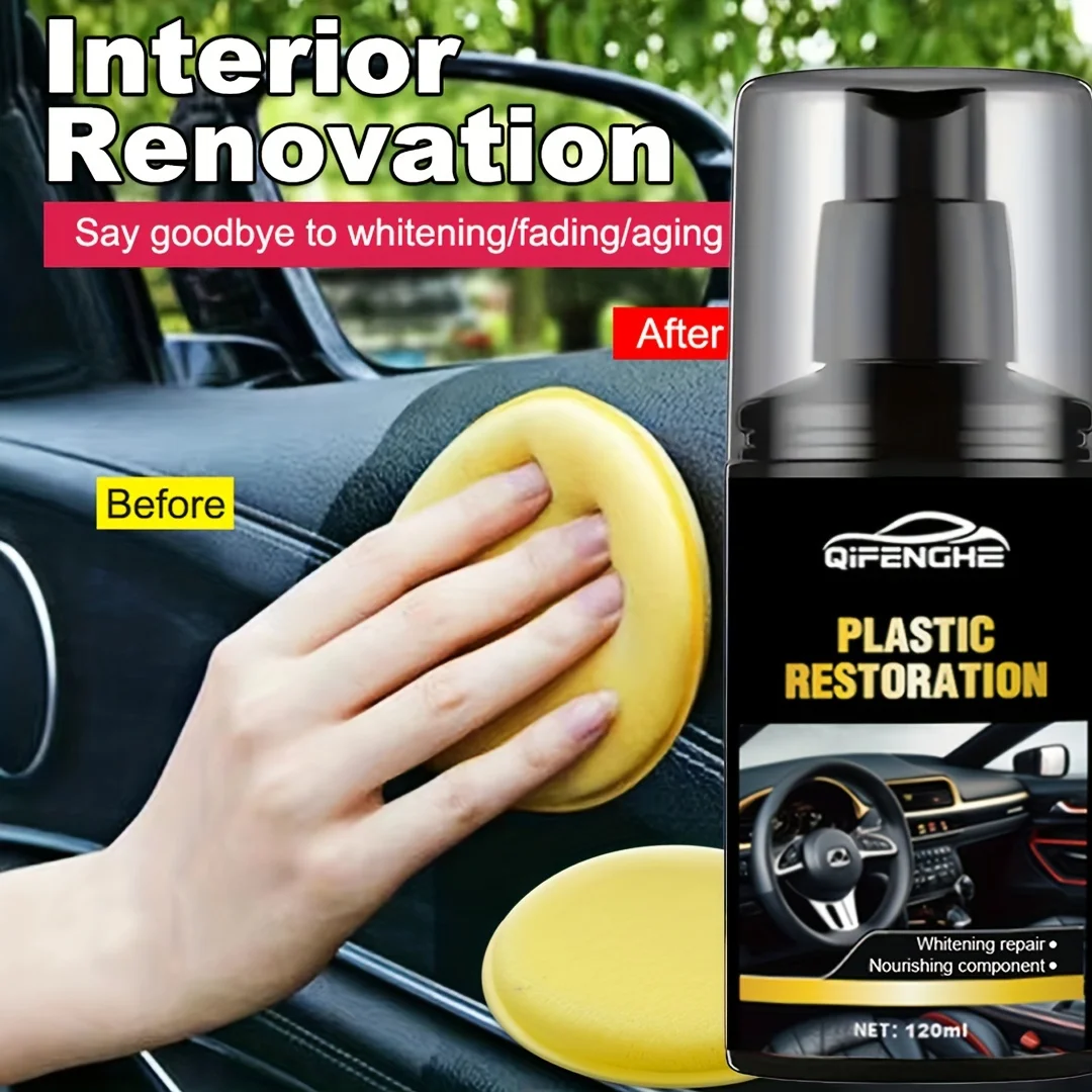 Automotive Plastic Repair Agent-Nourishing Car Interior Updated Wax, Long-Lasting Uv Protection Instrument Panel and Trim Stri