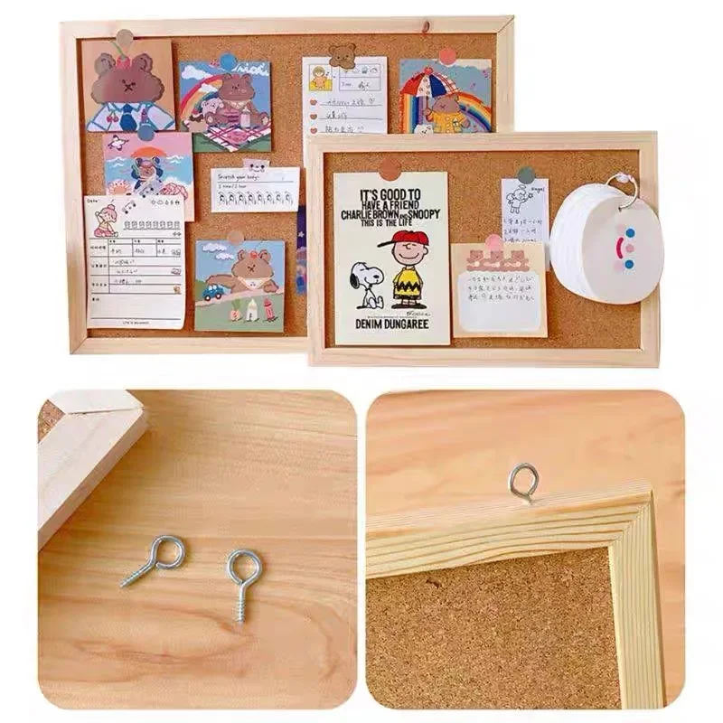 Cork Board Strips Decoration Wall Hang Message Boards Dormitory Soft Wooden Letter Pins Background Photo Wall Plate Decor