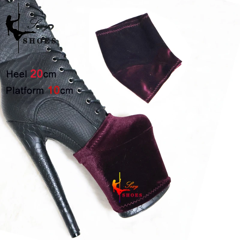 Velvet Women Boot Protective Cover 20cm Waterproof Platform Shoes Cover Pole Dance Protective Cover Dance Training Sandals Cover