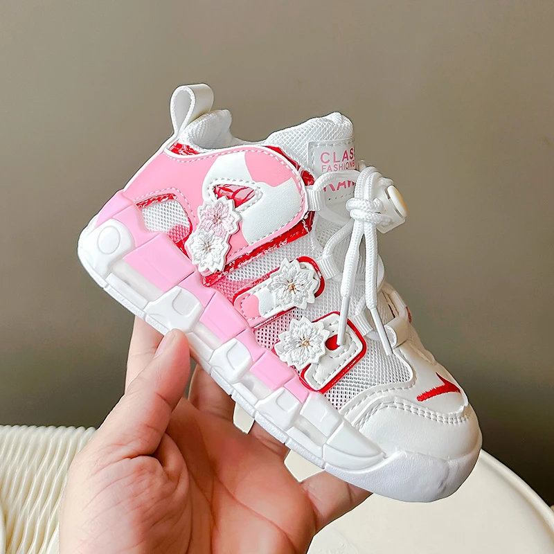 Brand 2024 New Summer Pink Chunky Sneakers Breathable Mesh Thick Sole Girls Sport Shoes Fashion Casual Dad Shoes Female Footwear 4