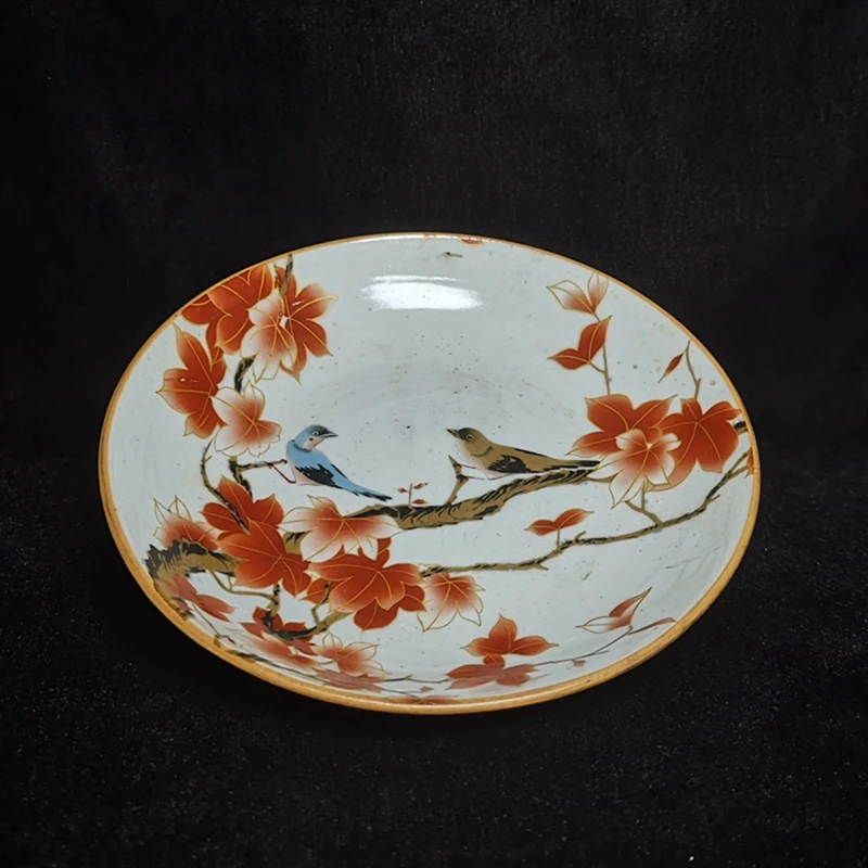 YIZHU CULTUER ART Size 5 Inch Old Chinese porcelain Painting Flowers and Birds Plate Saucer Decoration Gift Collection