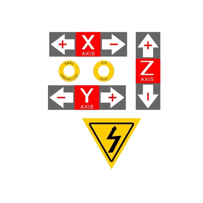 1PC New Caution Sign Engraving Machine Safety Sign PVC Label X/Y/Z Axis Sticker 1325 Signage CNC Switch Emergency Stop Paste
