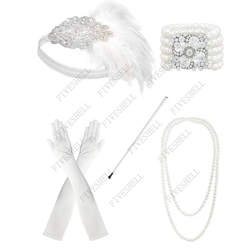 2023 Vintage 1920s Flapper Headband Gatsby Party Hair Accessories Sets 20s Hair Accessories for Costume Party Bachelorette Party