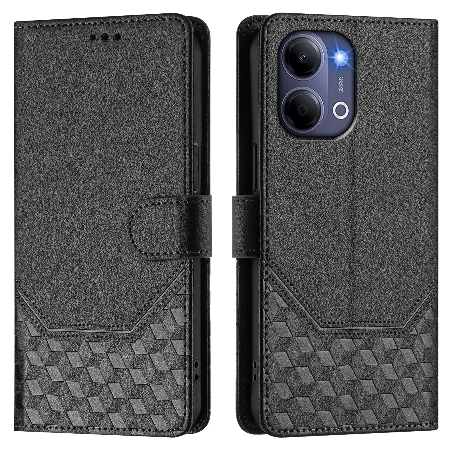 Classic Embossed Leather Flip Wallet Phone Case Cover