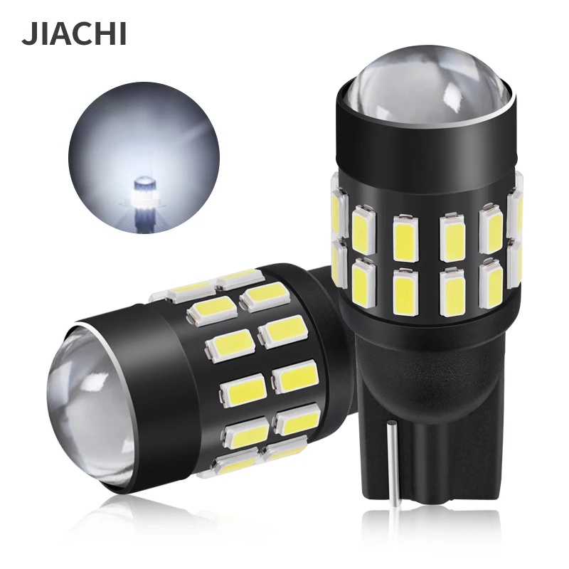 

JIACHI оптовая продажа 100 шт. W5w T10 Светодиодные Автомобильные Лампы 501 2825 161 168 клиновидная парковочная Лампа Белый 6500K 12-24V 30SMD 3014 чип 300LM