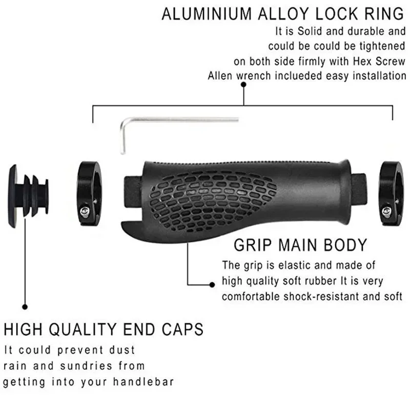 Anti-Skid Rubber Bicycle Grips Mountain Bike Lock On Bicycle Handlebars Grips 2~2.5cm MTB Road Cycling Skid-Proof bicycle handlebar grips