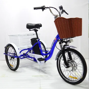 20-Zoll-Elektro-Dreirad für Erwachsene, 350 W, 12 Ah, 33 kg, 30–35 km, Belastungsgewicht 150 kg, dreirädriges Elektrofahrrad, elektrisches Lastenfahrrad 1