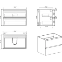 30 Inch Bathroom Vanity with Sink with Overflow, Large Storage Wall Mounted Floating, Basin Minimalist Bathroom Sink Cabinet 2