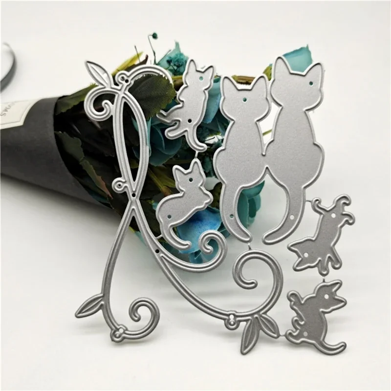 Cats Metal Cutting Dies Stencil DIY Scrapbooking Album Paper Card