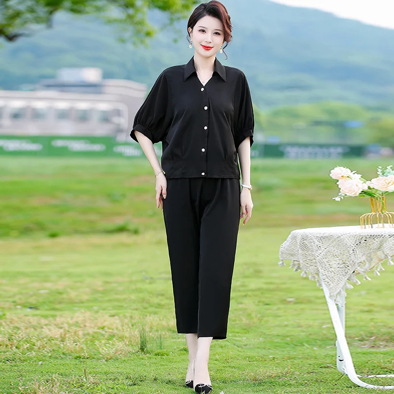 Women's Fashion Suit Summer New Loose Korean Style Casual Plus