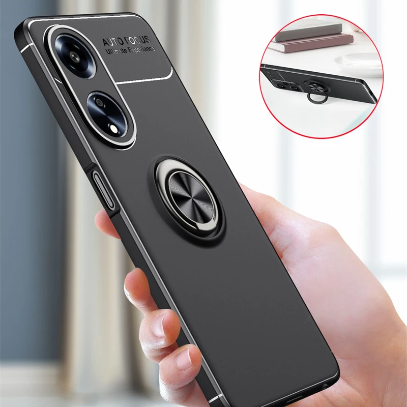 Per Oppo A98 5G Custodia Cover Oppo A98 5G A 98 Capas Nuovo Paraurti Antiurto Per Telefono Posteriore Anello Morbido Supporto Magnetico Fundas Oppo A9