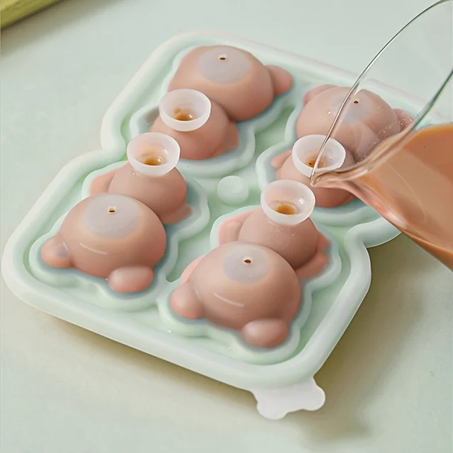 집에서 쉽게 차가운 즐거움을 위한 사랑스러운 테디 베어 아이스 큐브 제작 몰드