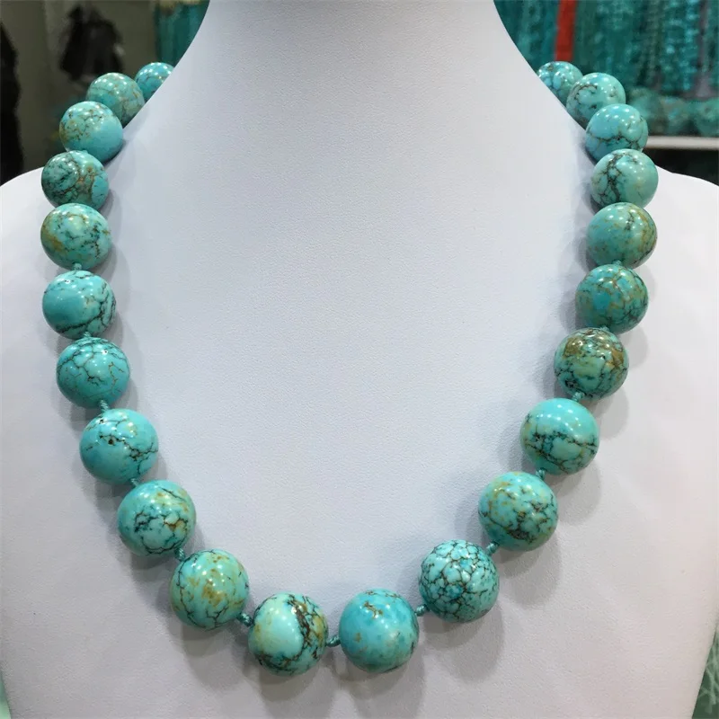 

Original Turquoise Necklace Genuine Gemstone Jewelry for Woman School Student Party Gift Luxury Birthday Customize Shop