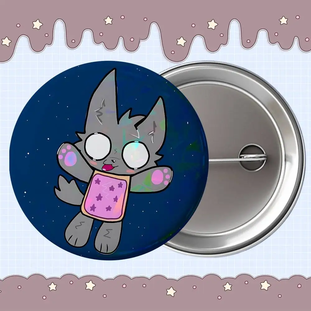 Niedliche Regenbogen-Alien-Nyan-Katze, runde, exquisite Abzeichen-Broschen, kreative Anstecknadeln für Kleidung, Hut, Rucksack, Geschenkzubehör – Detail 19