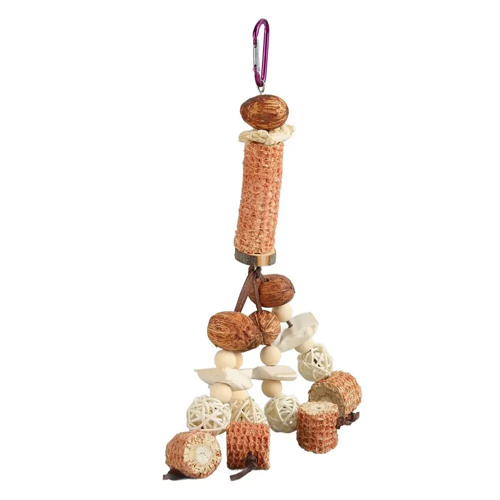 Parrot Hanging Chewing Toys Corn Cob Rattan Ball Molar Treats Toy Bird Cage Accessories For Relieve Boredom images - 6