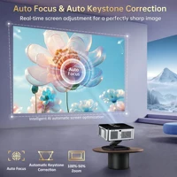 Official Google TV Projector 2000ANSI Bluetooth Voice Control Auto Focus WiFi 6 4K HD Beamer Home Theater Movie Projector 5