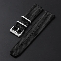 Premium Two - Sided Genuine Nylon Quick Release Sport Watch Band - 22mm (Black)