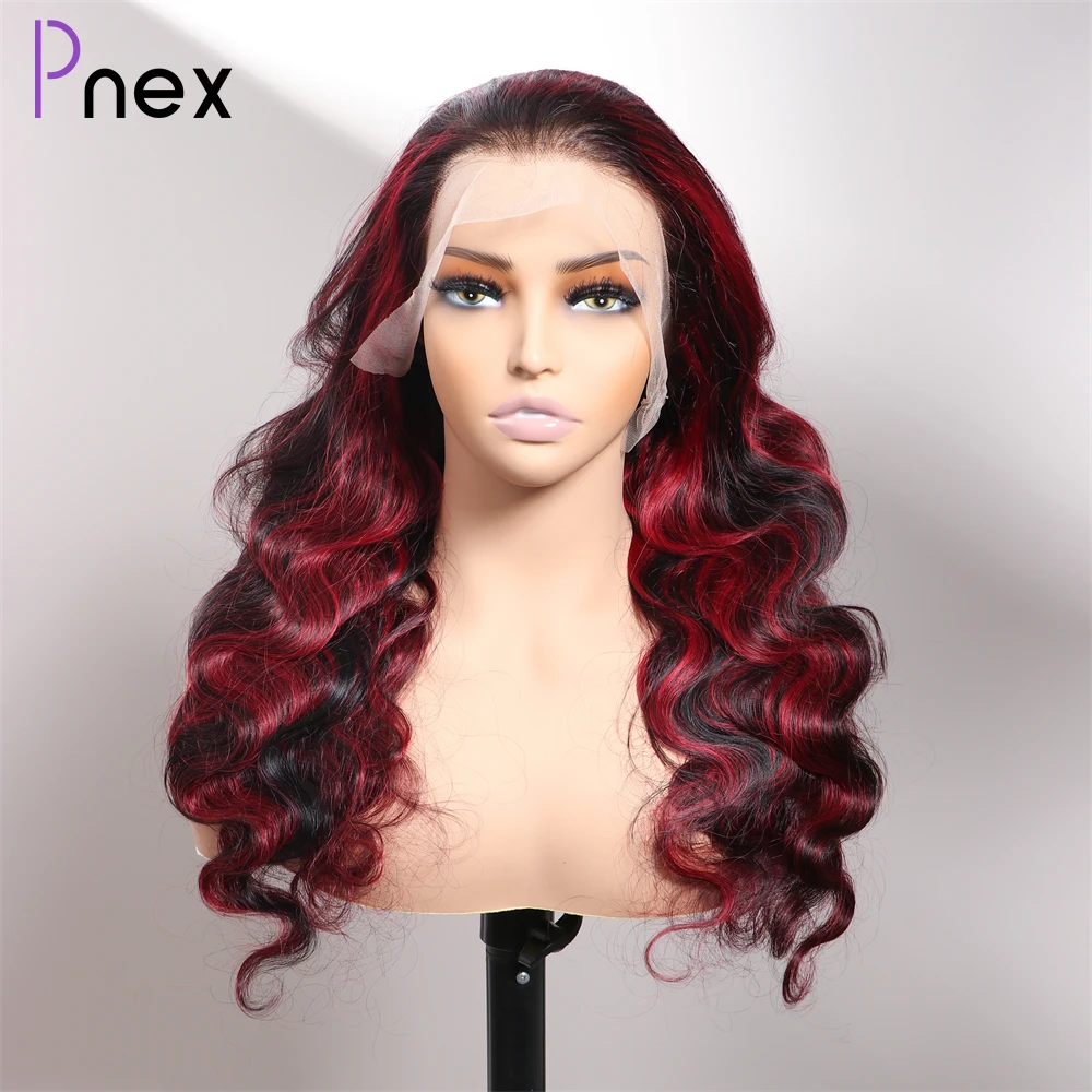 

30 inch Highlight Ombre Body Wave 13x4 Lace Front Human Hair Wigs Remy Hair 180% 13x4 Body Wave Lace Frontal Wig For Women