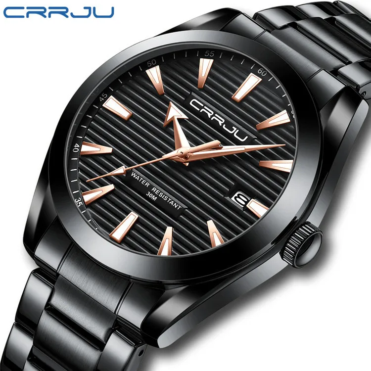 New Trendy Classic Waterproof Night Glow Double Calendar Quartz Watch Men's Watch Stainless Steel Band Business Fashion Watch