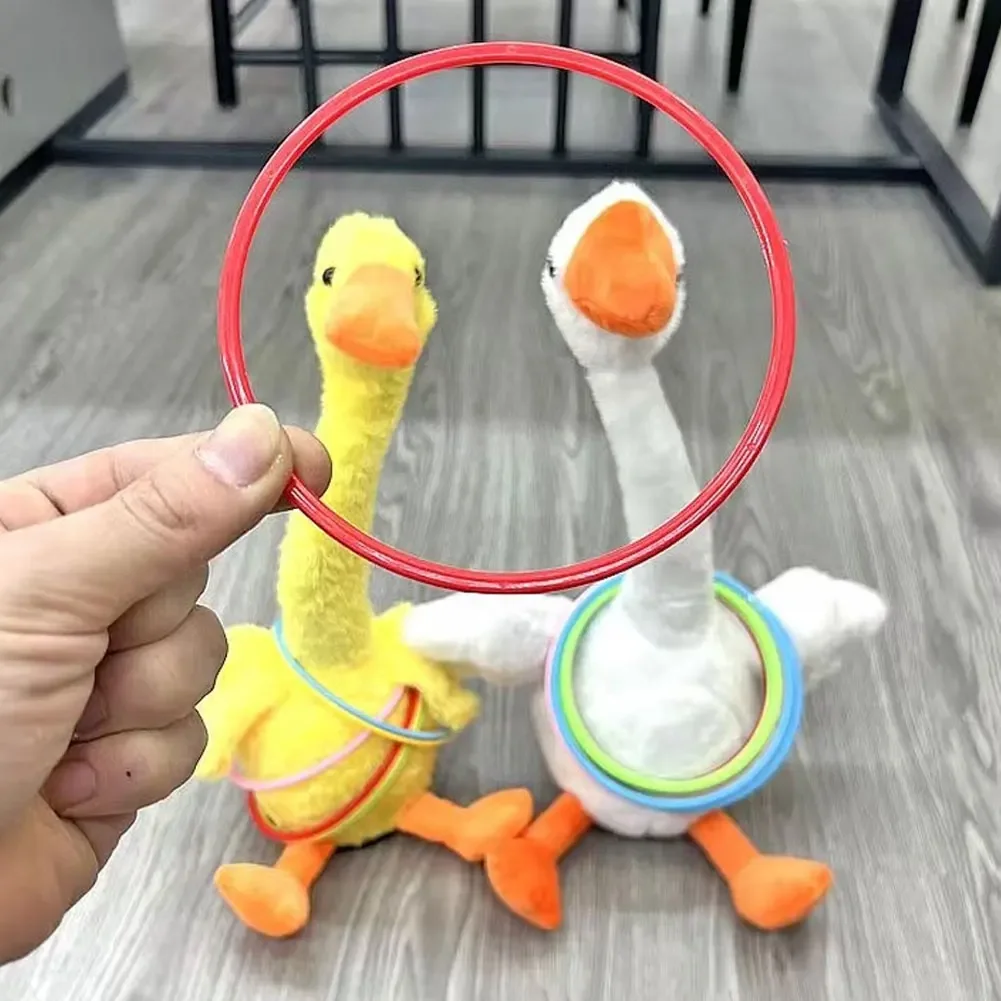 귀여운 반복 말하는 오리 어린이용 봉제인형 재미있는 선물 트위스팅 모방 말하는 춤추는 음악 녹음 장난감 교육용