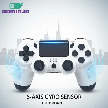 GAMINJA Giroscopio a 6 assi Doppia vibrazione con touch pad Gamepad wireless Controller Bluetooth per PS4 PS3 Console Computer PC
