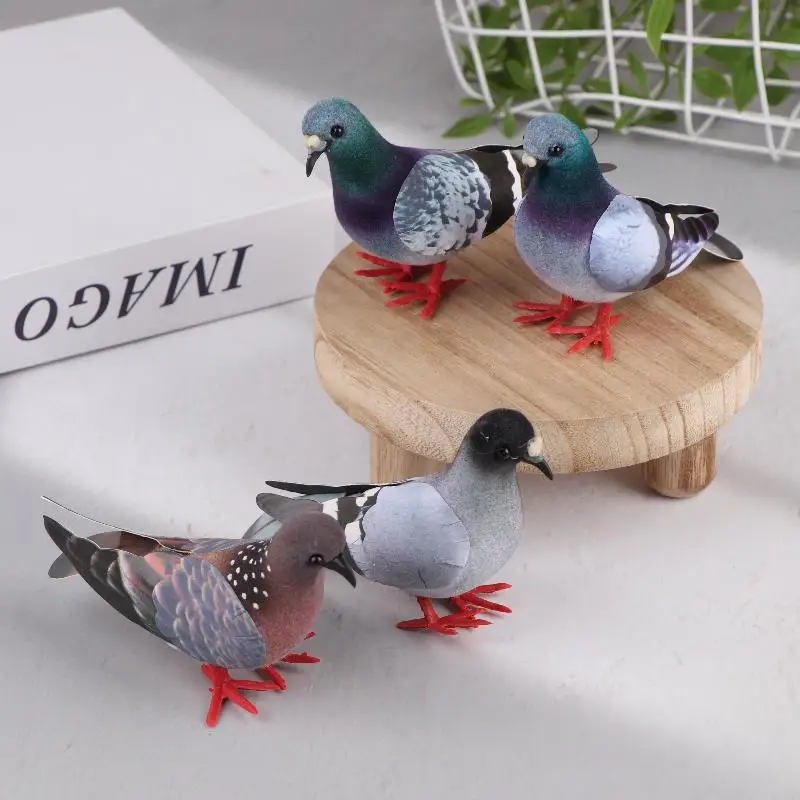 Artificial Birds Simulation Grey Pigeon Dove Model Imitation Animal Party Wedding Supply Photography Props Home Decoration