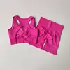 2 PCS Women's Seamless Yoga Set Sexy Sport Bra High Waist Sports Shorts Gym Fitness Sleeveless Workout Suit Sporstwear 6