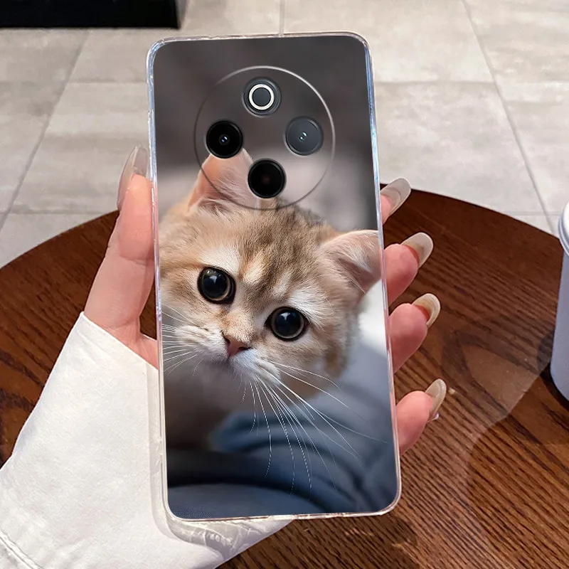 Aesthetic Fashion Cute Cat Astronaut Soft Silicone Transparent Phone Case