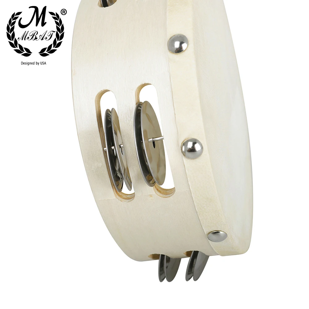 M MBAT 6 Inch Tambourine Hand Held Drums Toys Double Layer Sheepskin Tambourine Percussion Instrument For Party Kids Games