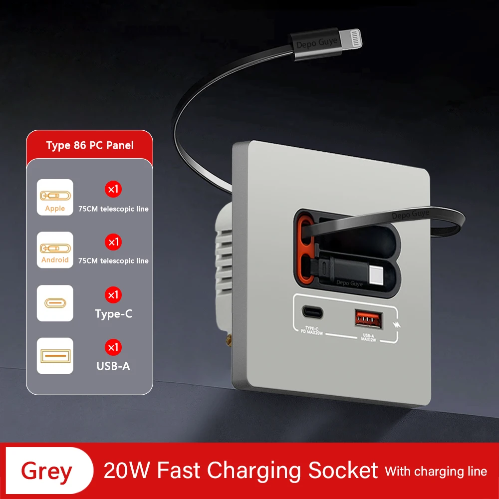 ตัวเลือกสินค้า แผงชาร์จเร็ว USB-C 20W ชาร์จได้ทุกอุปกรณ์