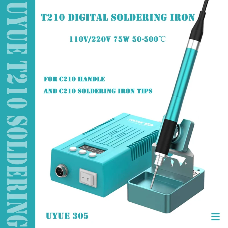 

UYUE 305 T210 MINI Digital Soldering Station C210 Series Solder Iron 75W With C210 Soldering Tip For PCB Motherboard CPU Repair