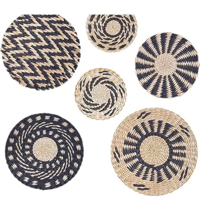 Boho Hand Woven Wall Basket Hanging Home Decorative Rustic Wall Basket Decor Art Gift for Kitchen Farmhouse Living Room