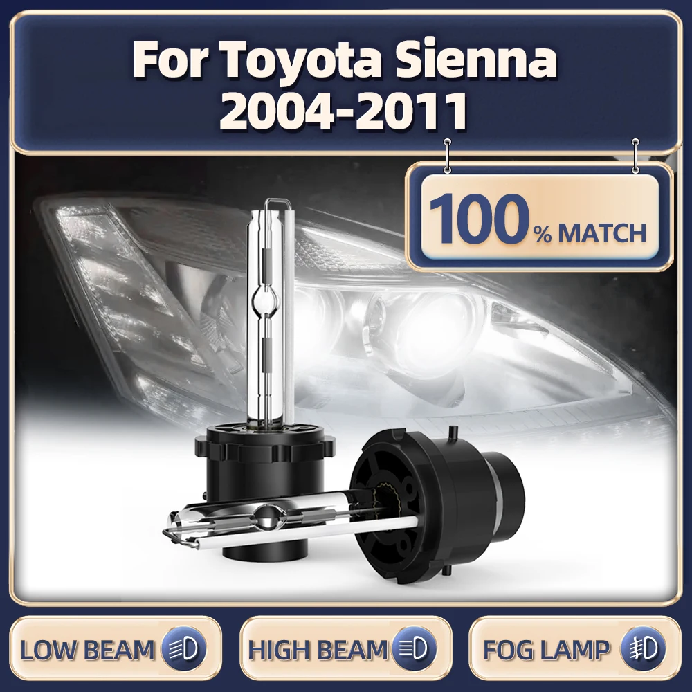 

D2S Xenon Light Bulb 12V 35W Auto Lamp 20000LM Car HID Headlight Bulbs For Toyota Sienna 2004 2005 2006 2007 2008 2009 2010 2011