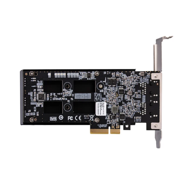 XikeStor 10 Гбит/с PCIE 3,0x4 с двумя портами RJ45 и двойной гибридной сетевой картой M.2 SSD с чипом Marvell AQC113C 2