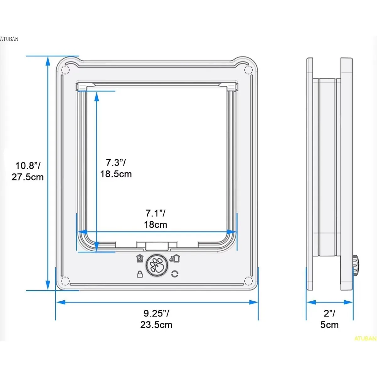 4-Way Lock Magnetic Cat Door 3