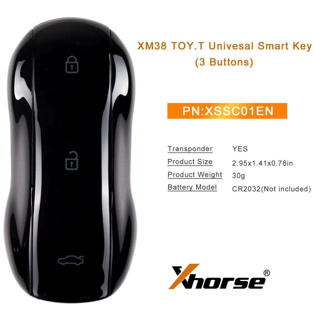 ในสต็อก Xhorse XSSC01EN XM38 ของเล่น T Universal Smart Key Supercar สไตล์สีดําเงา 3 ปุ่ม 1