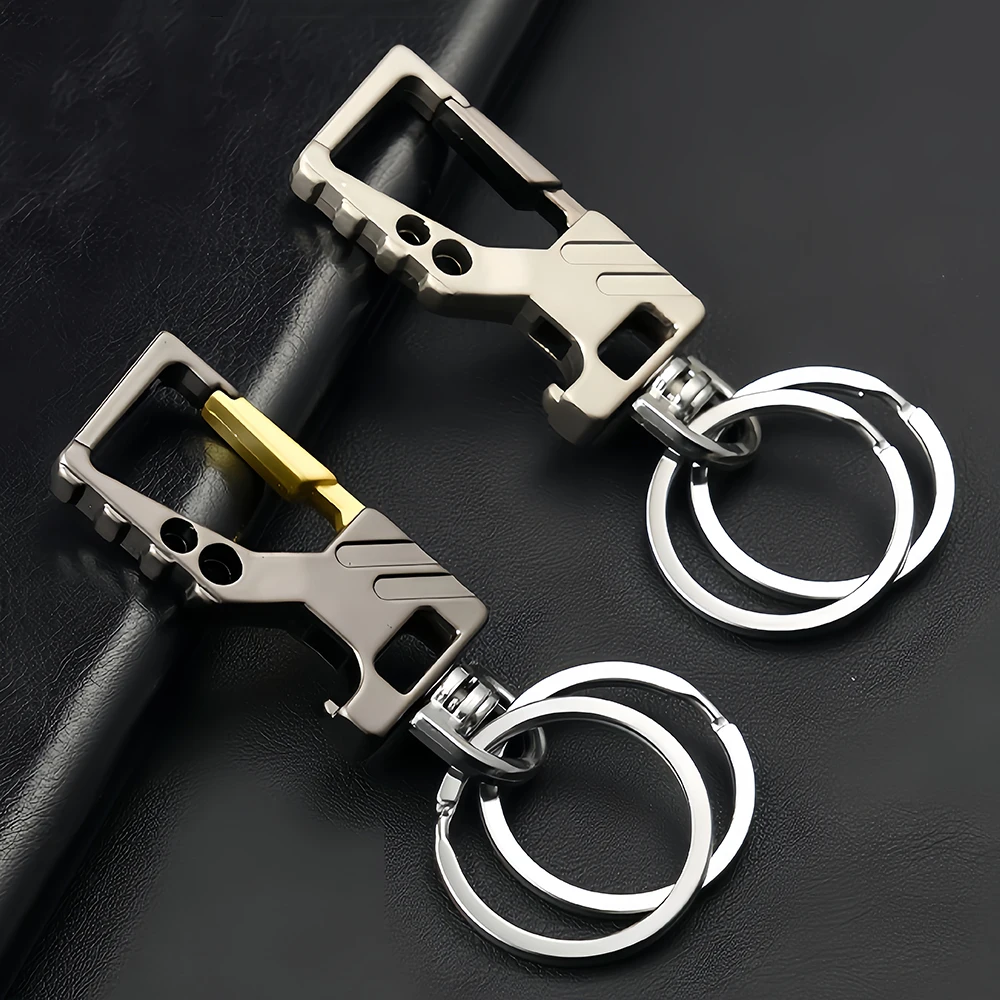 Multifunktionale Herren Schlüsselanhänger Metall Taille Gürtel Clip Anti-verlorene Schnalle Schlüsselanhänger Zubehör Auto Schlüsselanhänger mit Flaschenöffner