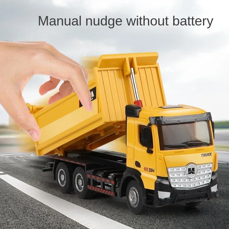 Diecast Dump Truck Model Alloy Excavator Tractor Toy Simulation Truck Model Car Toys Mini Cars Static Model Kids Birthday Gift